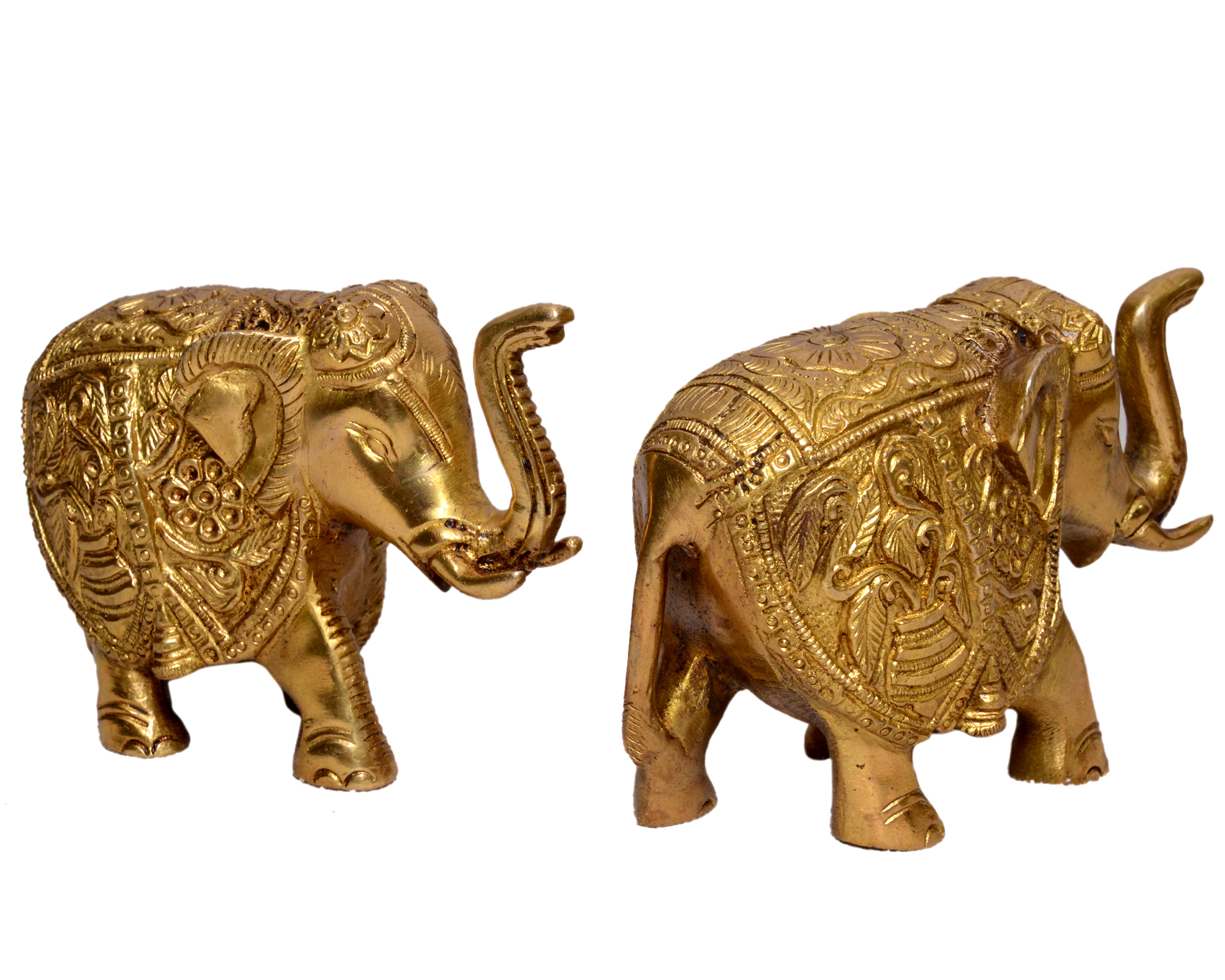 Brass Elephant Trunk Up 3.5 Inch pair – Indian Handicrafts