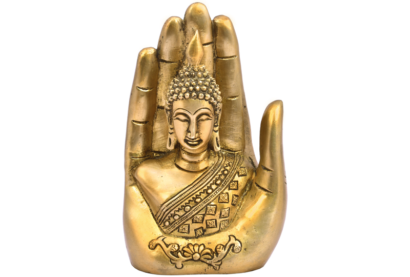 Brass Buddha On Hand – Indian Handicrafts