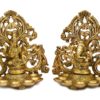 Brass Ganesh Laxmi 6 Diya Wall Hang Pair