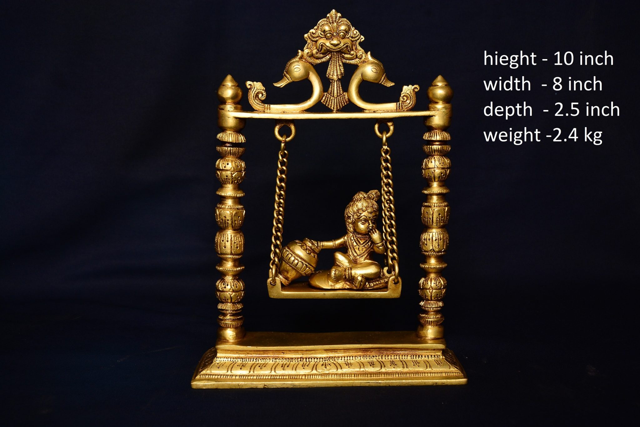 Brass Krishna | Bal Gopal Jhula | Swing 10 Inch - Indian Handicrafts