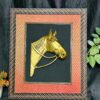 BRASS HORSE FACE WALL HANGING  with FRAME (17 x 15 INCH)