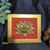 Handcrafted Pure Brass Lotus Wall Hanging – 10×9 inch with frame