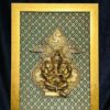 Brass Ganesha with Kalash and swastik Wall Hanging  with frame 10 inch